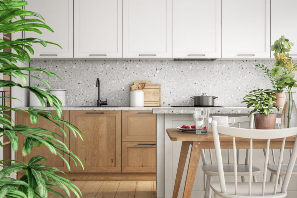 kitchen and dining room