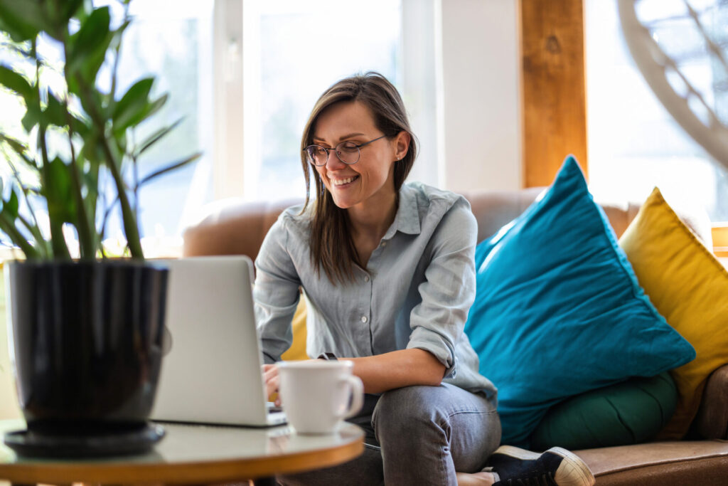 woman using a laptop